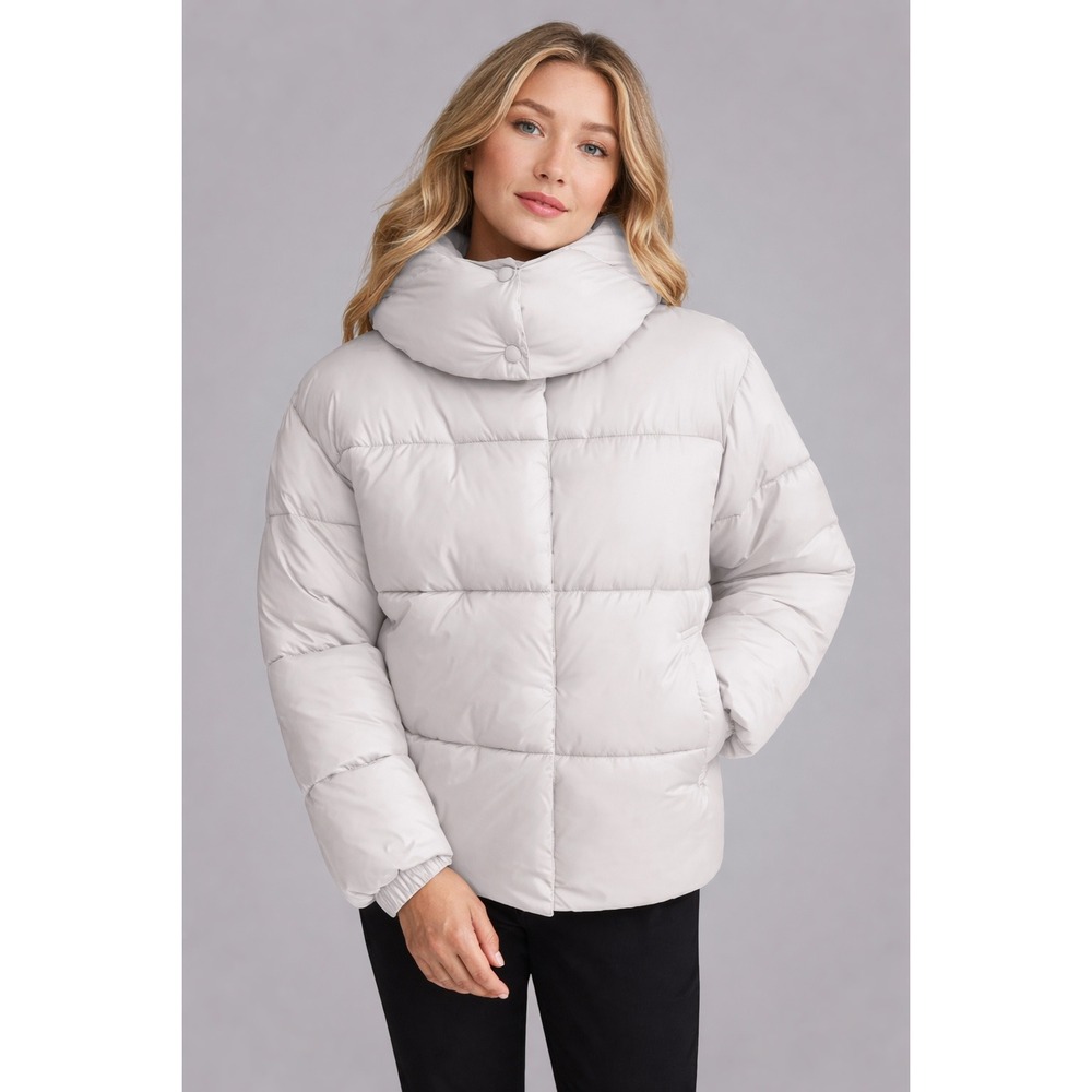 NVLT Vegan Down Puffer Jacket Ivory‎ XS TP Hooded Collar